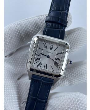 (준비완료/특급배송)NO.2175/AF공장 산토스31MM 실버다이얼 블루악어가죽스트랩