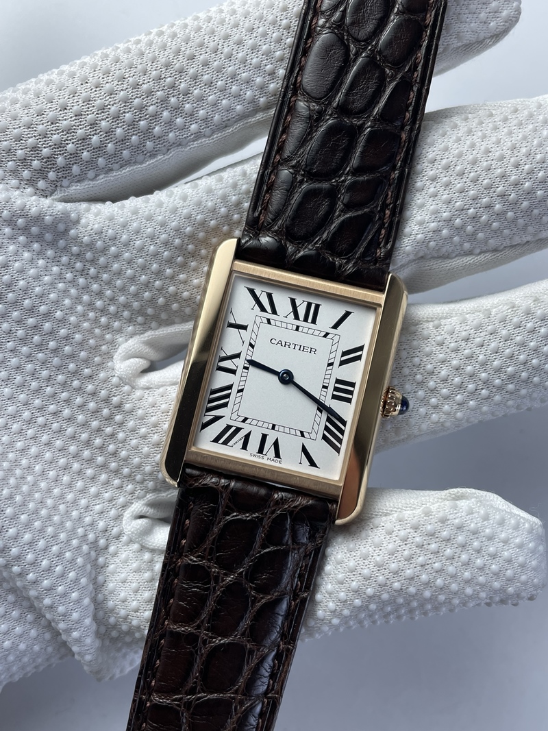 (준비완료/특급배송)NO.2284/K11공장 까르띠에 탱크솔로 27MM 가죽 로즈골드