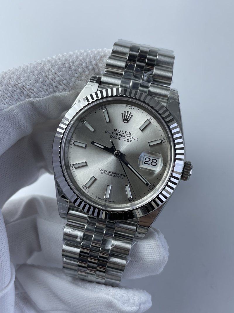 (준비완료/특급배송)NO.2347/VS공장 롤렉스 데이저스트 41미리 실버 바인덱스 쥬빌레 플루티드
