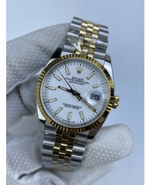 (준비완료/특급배송)NO.3100/롤렉스 데이저스트 36미리 최신형 옐로우 골드 콤비 화이트 바인덱스 QP공장