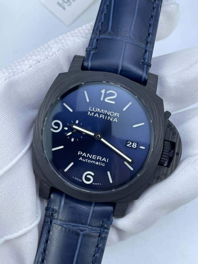 (준비완료/특급배송)NO.3243/VS공장 파네라이 PAM1664 카보테크 블루다이얼 가죽스트랩