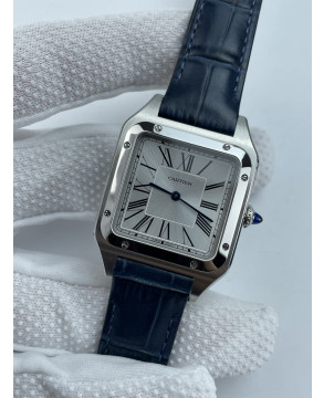 (준비완료/특급배송)NO.3464/AF공장 산토스31MM 실버다이얼 블루악어가죽스트랩